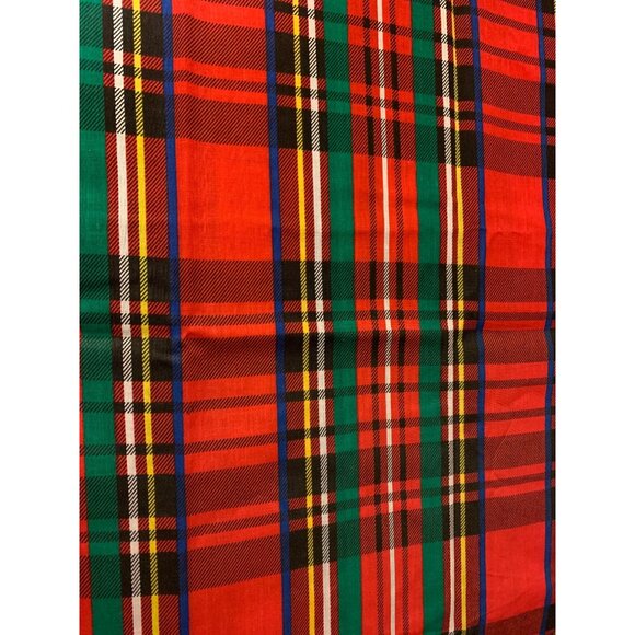 Vintage Tartan Plaid Fabric 1/2 Yard 42" Wide Cotton Red & Green - Picture 1 of 4